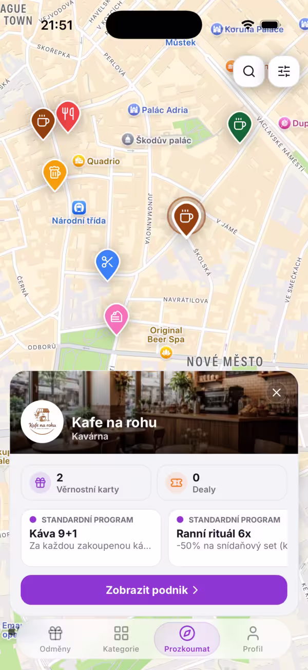 Bonuska mapa podniků